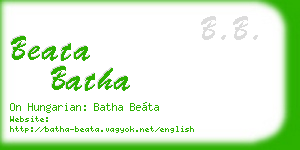 beata batha business card